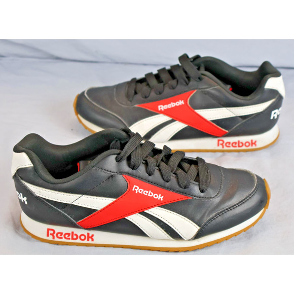 Reebok Shoes Mens Size 4.5 Black Red White Classic Jogger Gum Sole Sneaker Retro - Picture 1 of 8